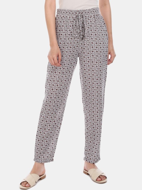 

Cherokee Women Grey & Brown Printed Regular Trousers & Belt
