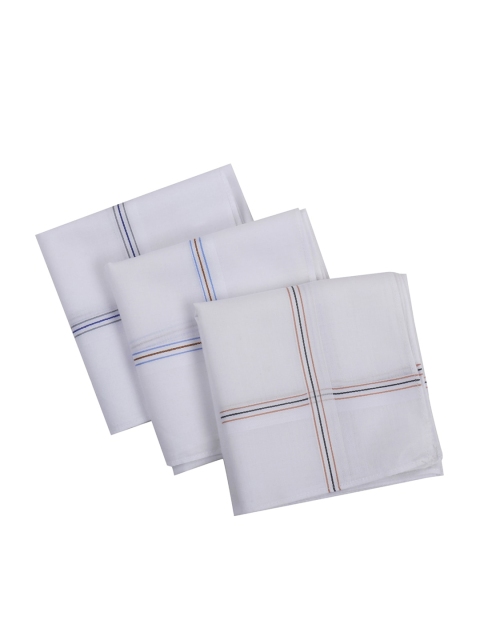 

RICHARD PARKER by Pantaloons Men Pack of 3 White Cotton Handkerchiefs