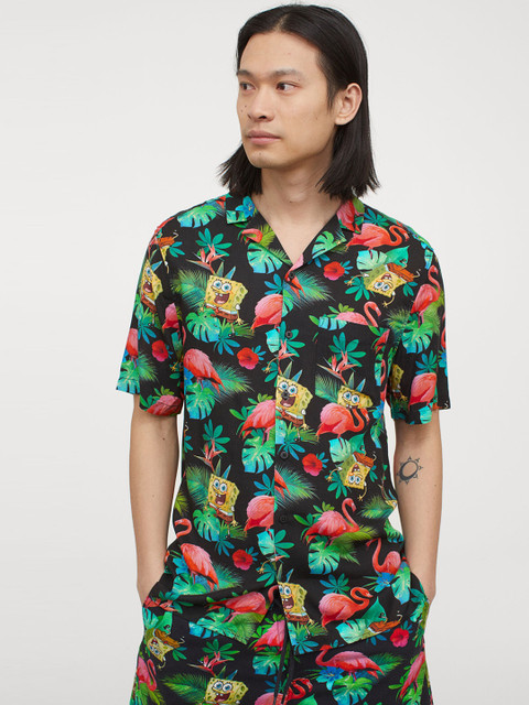 

H&M Women Multicoloured Tropical Print Shirt, Multi