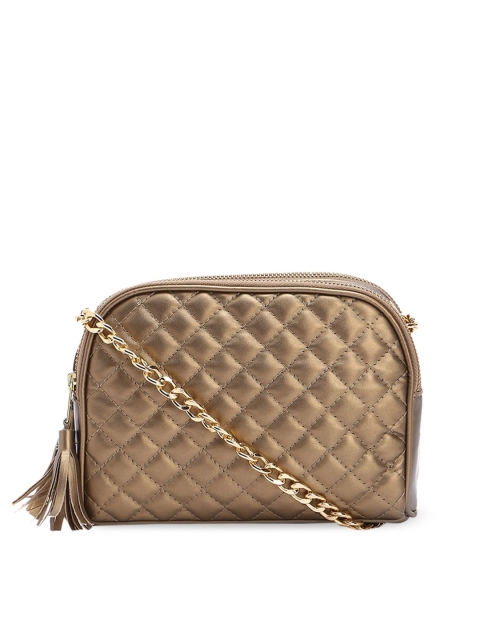 

FOREVER 21 Gold-Toned Self Design Sling Bag