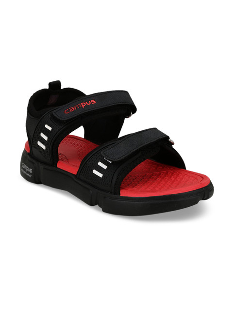 

Campus Men Black Comfort Sandals