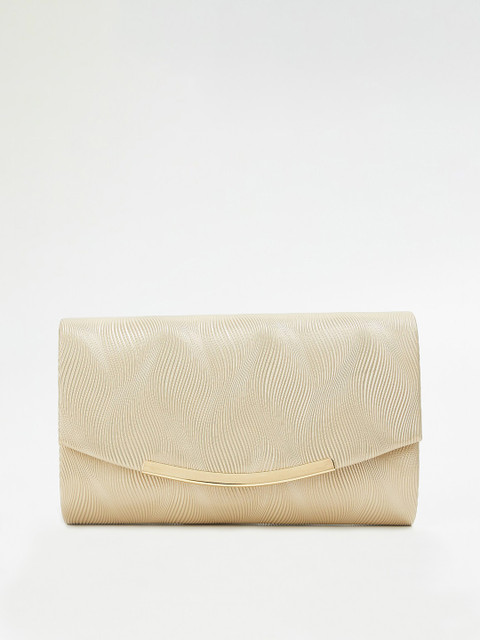 

CODE by Lifestyle Golden & Cream-Coloured Embellished Envelope Clutch, Gold