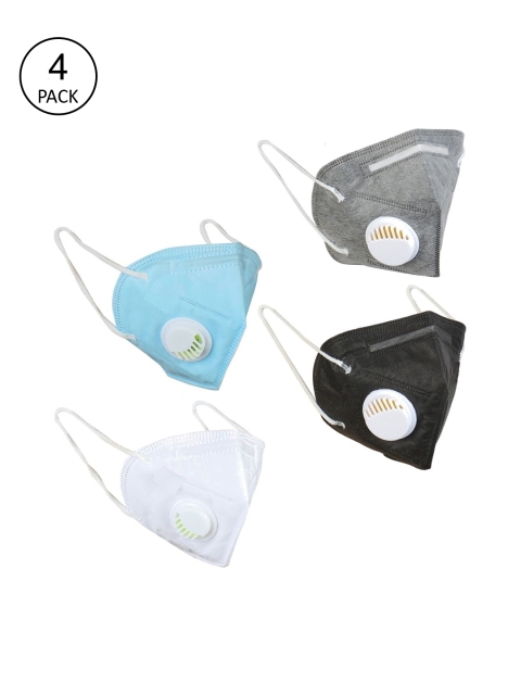 

OOMPH Unisex Pack Of 4 5-Ply Reusable Anti-Pollution KN95 Masks, White