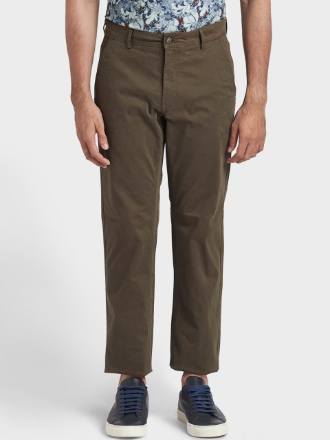 

ColorPlus Men Olive Green Tapered Fit Solid Chinos
