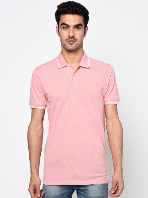 

Octave Men Pink Solid Polo Collar T-shirt