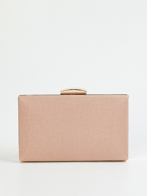 

CODE by Lifestyle Peach-Coloured & Gold-Toned Textured Clutch