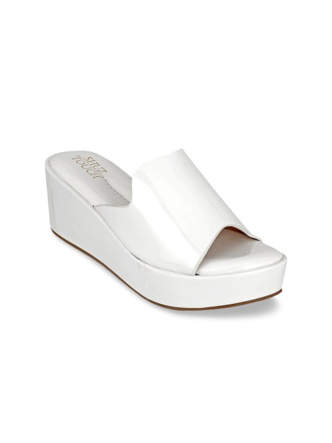 

SHUZ TOUCH Women White Solid Mules