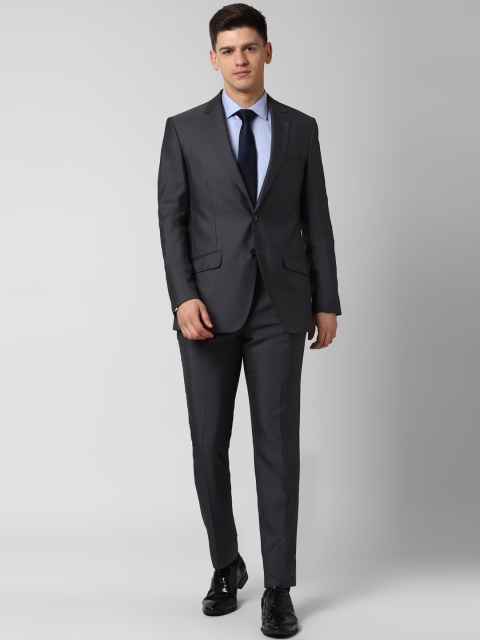 

Peter England Elite Men Grey Solid Slim-Fit Single-Breasted Two-Piece Formal Suit