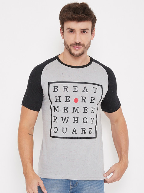 

Bishop Cotton Men Grey Printed Round Neck T-shirt