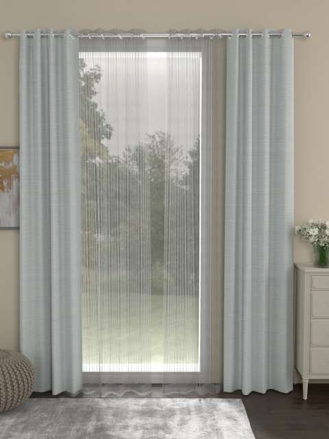 

ROSARA HOME Set Of 4 Grey Long Door Curtains