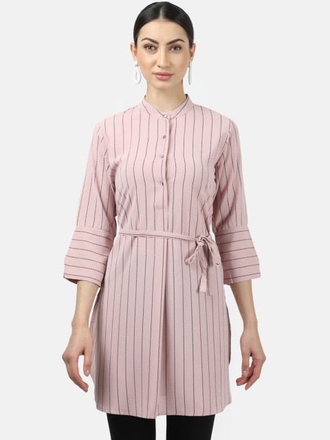 

Monte Carlo Women Pink & Black Striped Tunic