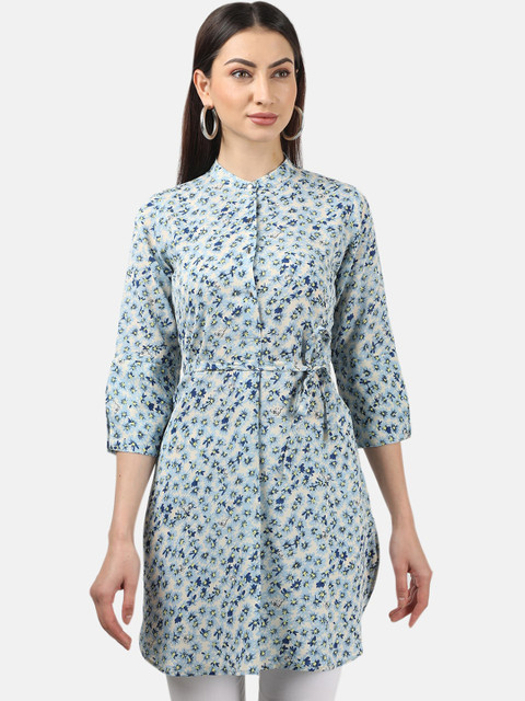 

Monte Carlo Women's Off-White & Blue Printed Tunic