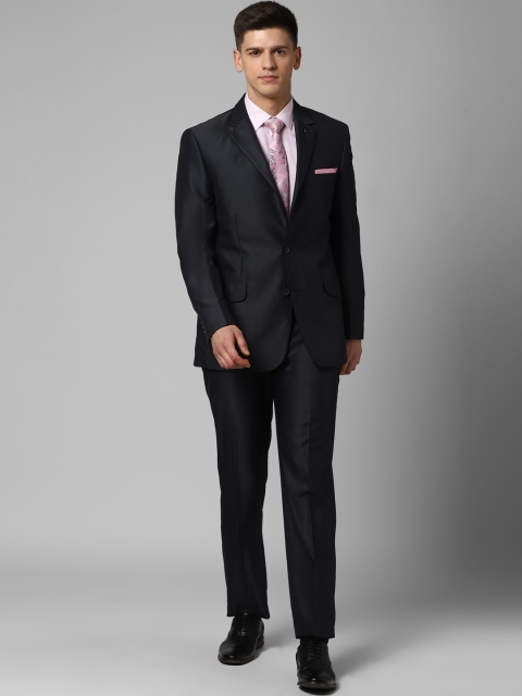 

Peter England Men Navy Blue Solid Two Piece Formal Suit
