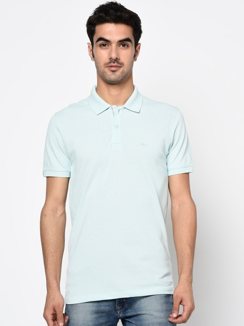 

Octave Men Blue Solid Polo Collar T-shirt