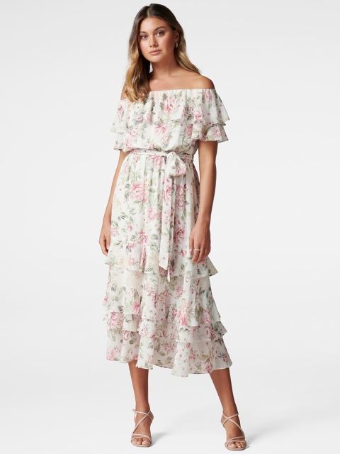 

Forever New Women Pink Printed Fit and Flare Dress
