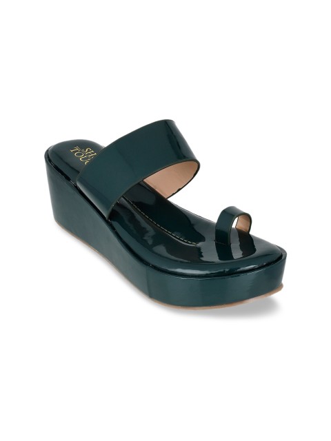 

SHUZ TOUCH Women Green Solid Sandals