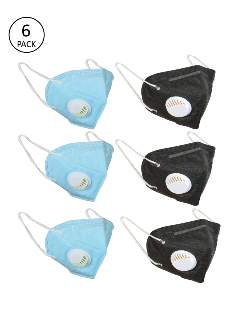 

OOMPH Unisex Pack Of 6 Anti-Pollution Reusable 5-Ply N95 Masks, Blue