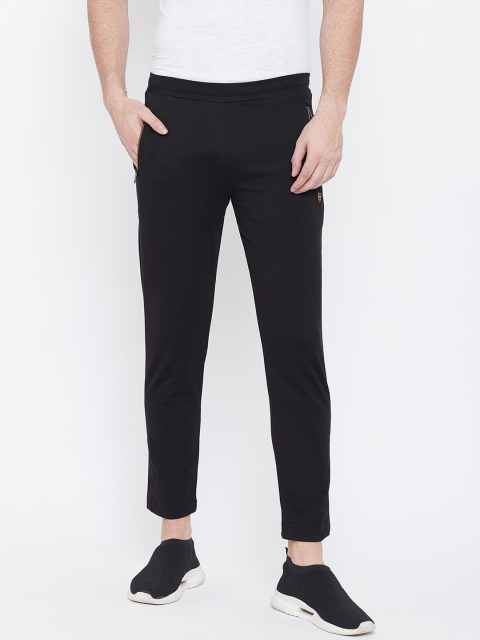 

Okane Men Black Solid Track Pants