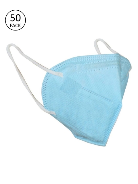 

OOMPH Unisex Pack Of 50 Blue Solid 5-Ply Reusable Anti-Pollution KN95 Face Masks