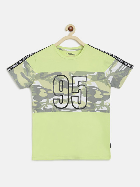 

Lil Tomatoes Boys Green Printed Round Neck T-shirt