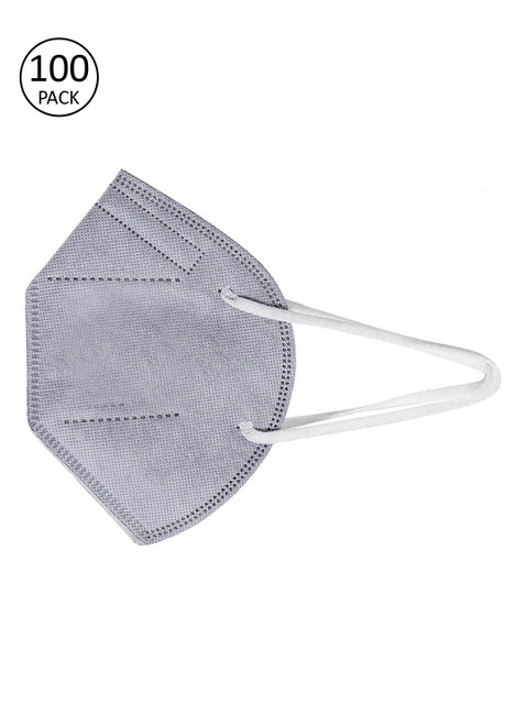 

OOMPH Unisex Pack Of 100 5-Ply Reusable Anti-Pollution KN95 Face Masks, Grey