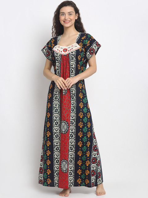 

Secret Wish Blue & Red Printed Nightdress