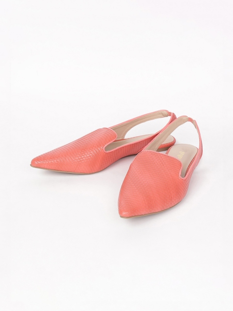 

Ginger by Lifestyle Women Pink Textured PU Mules