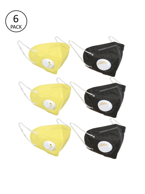 

OOMPH Pack Of 9 5-Ply Reusable Anti-Pollution KN95 Masks, Yellow
