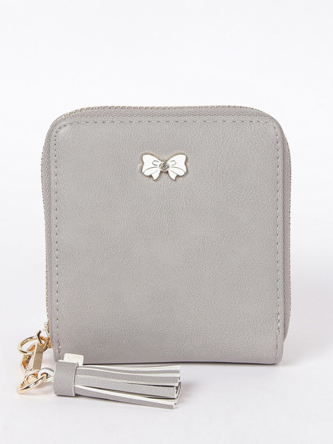 

Ginger by Lifestyle Women Grey Solid Zip Around Wallet