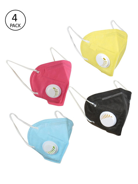 

OOMPH Pack Of 4 5-Ply Reusable Anti-Pollution KN95 Masks, Black