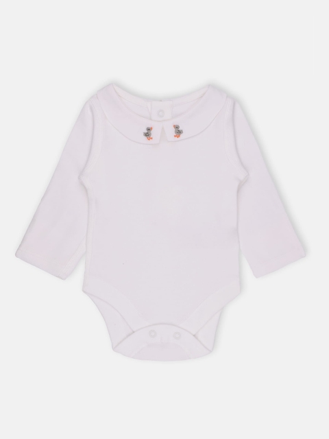 

Babysafe Infant Girls White Solid Bodysuit