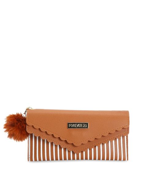 

FOREVER 21 Brown Embellished Striped Clutch
