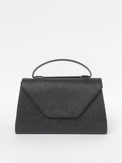 

CODE by Lifestyle Black & Silver-Toned Textured Clutch
