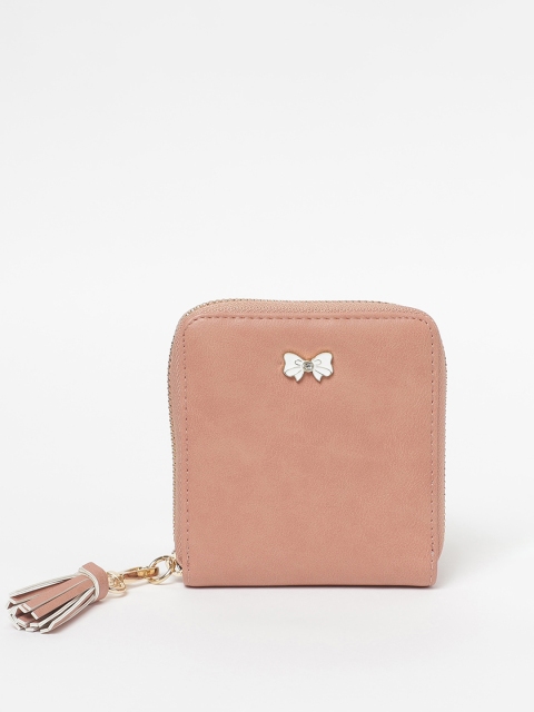 

Ginger by Lifestyle Women Pink Solid Zip Around Wallet