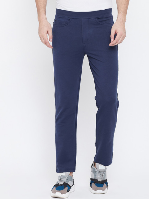 

Okane Men Blue Solid Track Pants