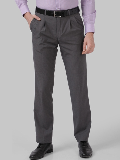 

Park Avenue Men Grey Regular Fit Solid Formal Trousers