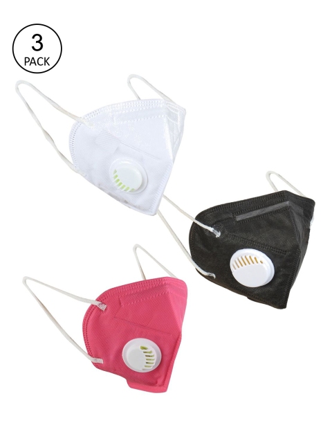 

OOMPH Unisex Pack Of 3 5-Ply Reusable Anti-Pollution KN95 Masks, White