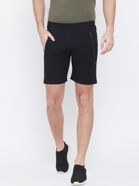 

Okane Men Black Solid Regular Fit Sports Shorts