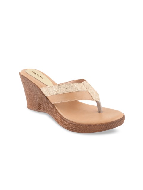 

CALZADO Women Beige Textured Sandals