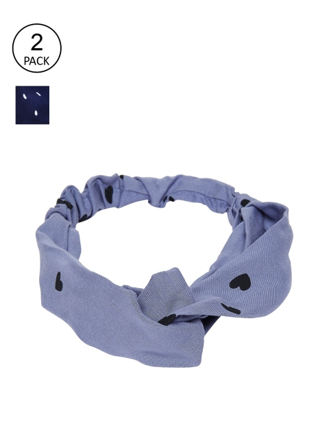 

Clovia Women Set of 2 Blue & Purple Printed Cotton Bandana Headbands