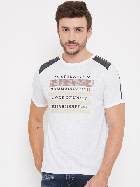 

Bishop Cotton Men White Printed Round Neck T-shirt