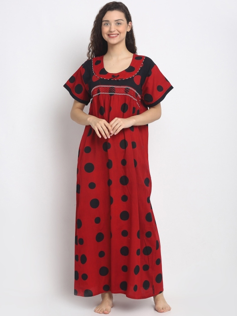 

Secret Wish Women Red Printed Maxi