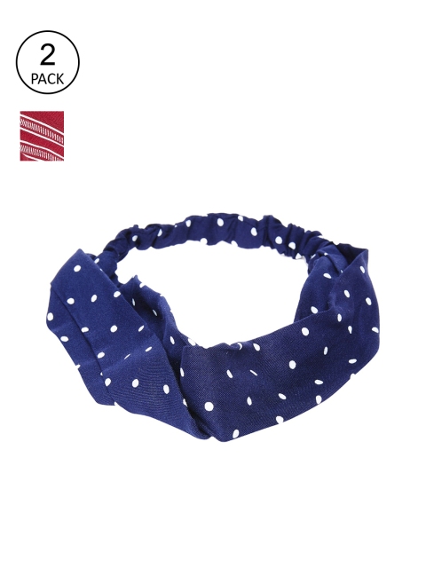 

Clovia Women Set Of 2 Blue & Maroon Printed Knotted Headbands