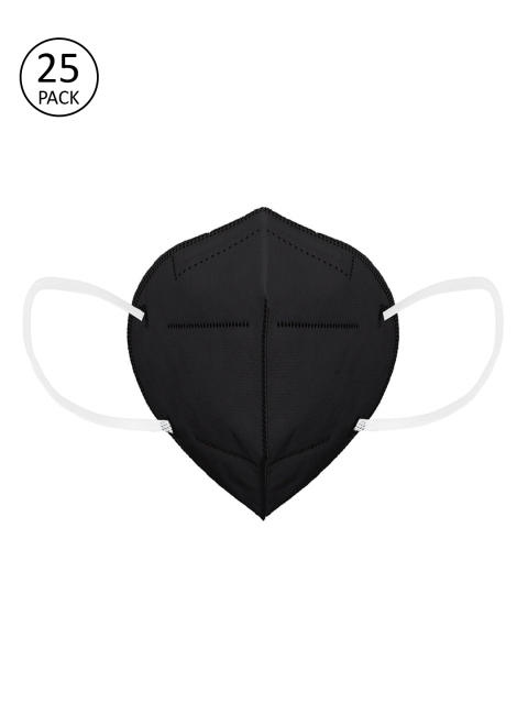 

OOMPH Unisex Pack Of 25 Black 5-Ply Reusable Anti-Pollution KN95 Masks