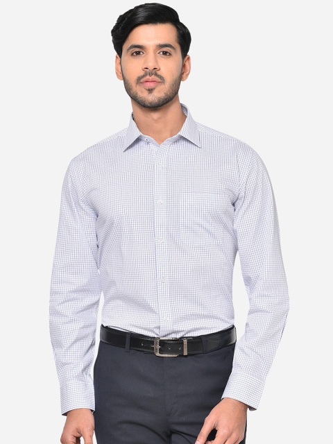 

JADE BLUE Men White Regular Fit Checked Casual Shirt