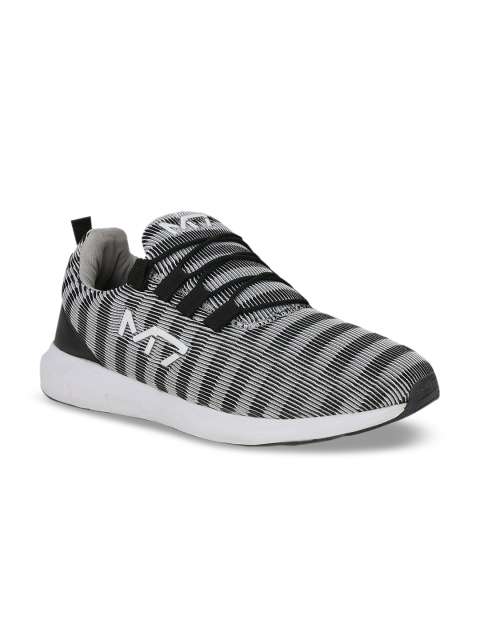 

M7 by Metronaut Men Grey Striped Slip-On Sneakers Casual Shoes