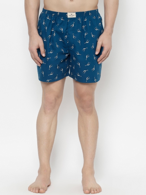 

cape canary Men Teal Blue & Black Printed Boxers CCAMBXGIRAFFE