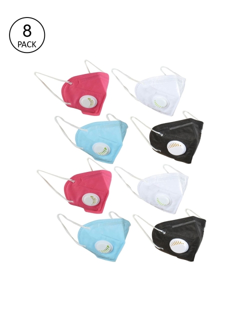 

OOMPH Unisex Pack Of 8 5-Ply Reusable Anti-Pollution KN95 Masks, White