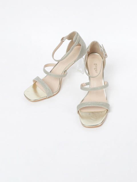 

Ginger by Lifestyle Women Gold-Toned Embellished Sandals