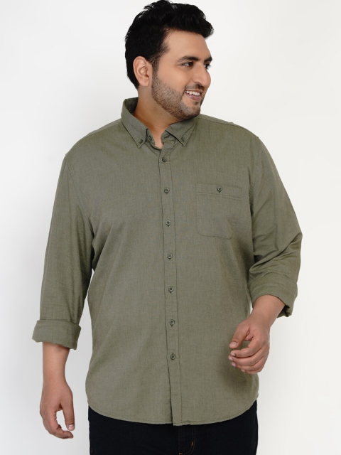 Santonio Men Dark Green Regular Fit Solid Casual Shirt